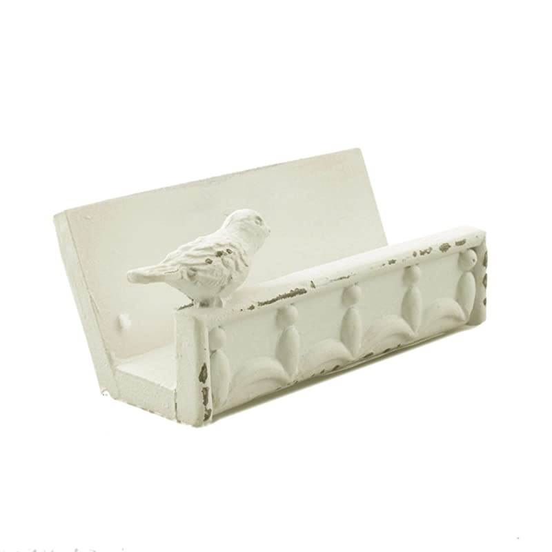 Business Card Holder Stand Bird Design White