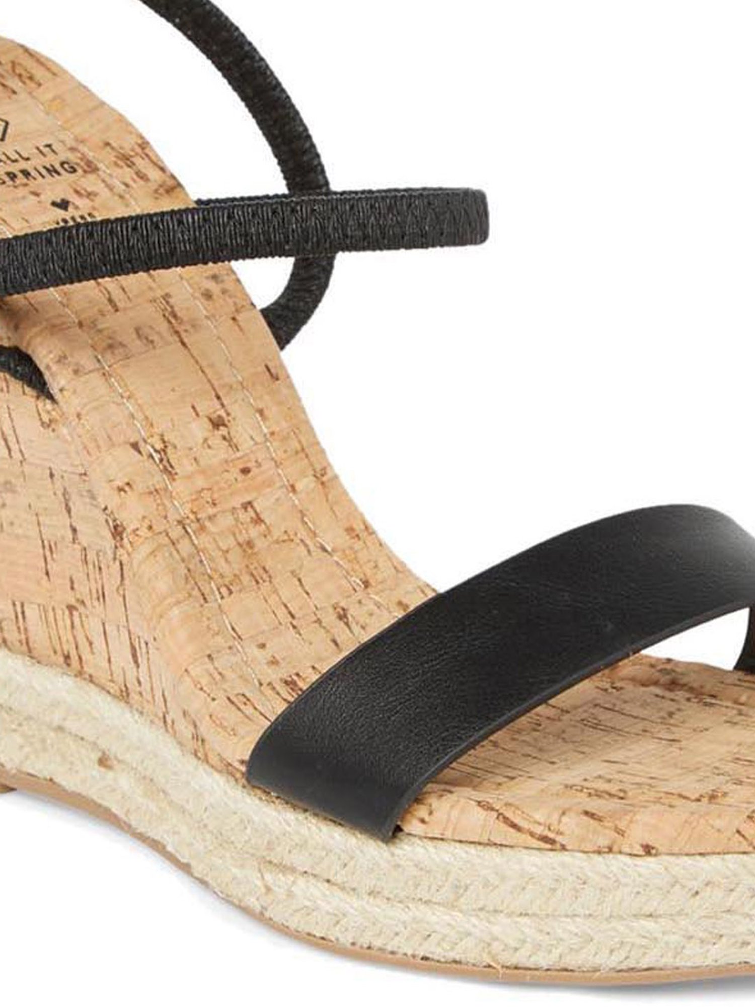 Call It Spring Women's Hanenburg Black Ankle Strap Wedges