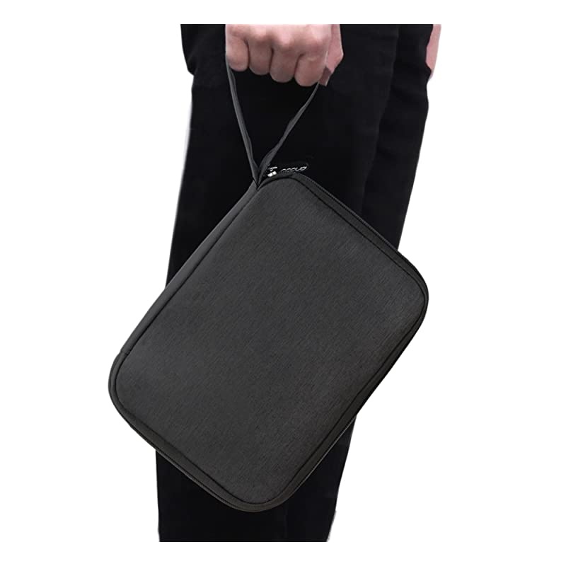 Electronic Accessories Organizer Travel Universal Cable Storage Bag Lightweight Durable Gadgets Case with Strap for Cable Charger Phone USB SD Card Medium SingleLayer Black