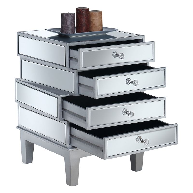 Gold Coast J Daniels End Table Silver/Mirror - Breighton Home