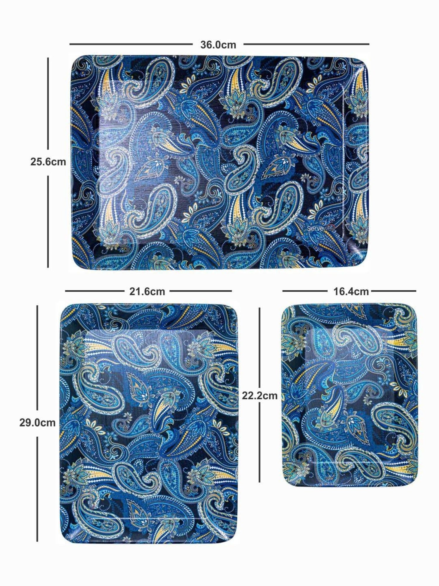 Servewell Teardrop Melamine 3 Persian Trays