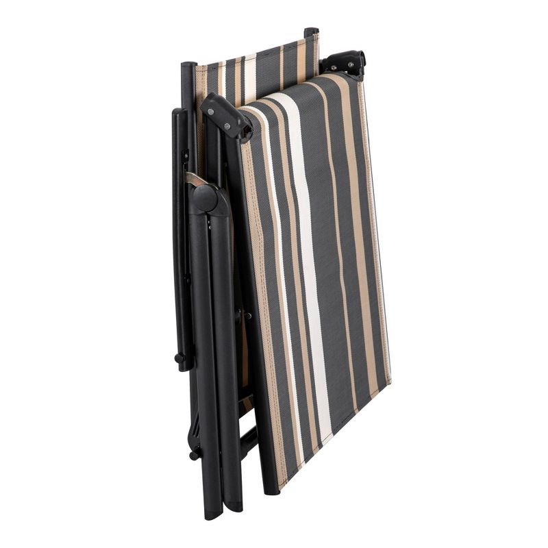 Textilene Single Patio Chaise Striped - NUU GARDEN