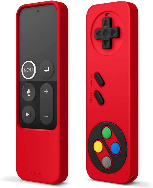 elago R4 Retro Apple TV Remote Case Compatible with Apple TV Siri Remote 1st Generation - Classic Controller Design [Non-Functional], Lanyard Included [US Patent Registered] (Red)
