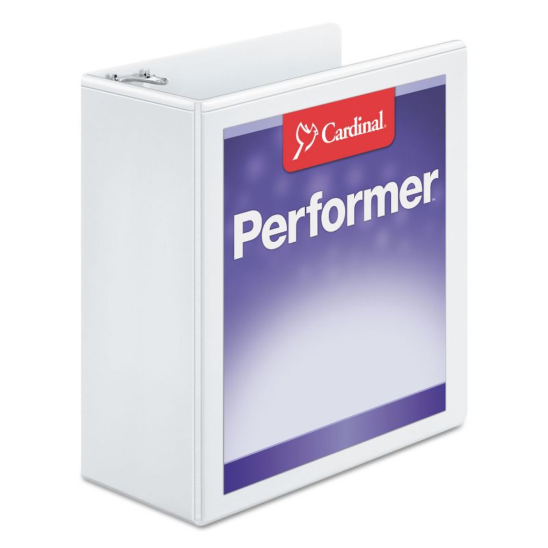 Cardinal Performer ClearVue Slant-D Ring Binder 4" Cap 11 x 8 1/2 White 17810
