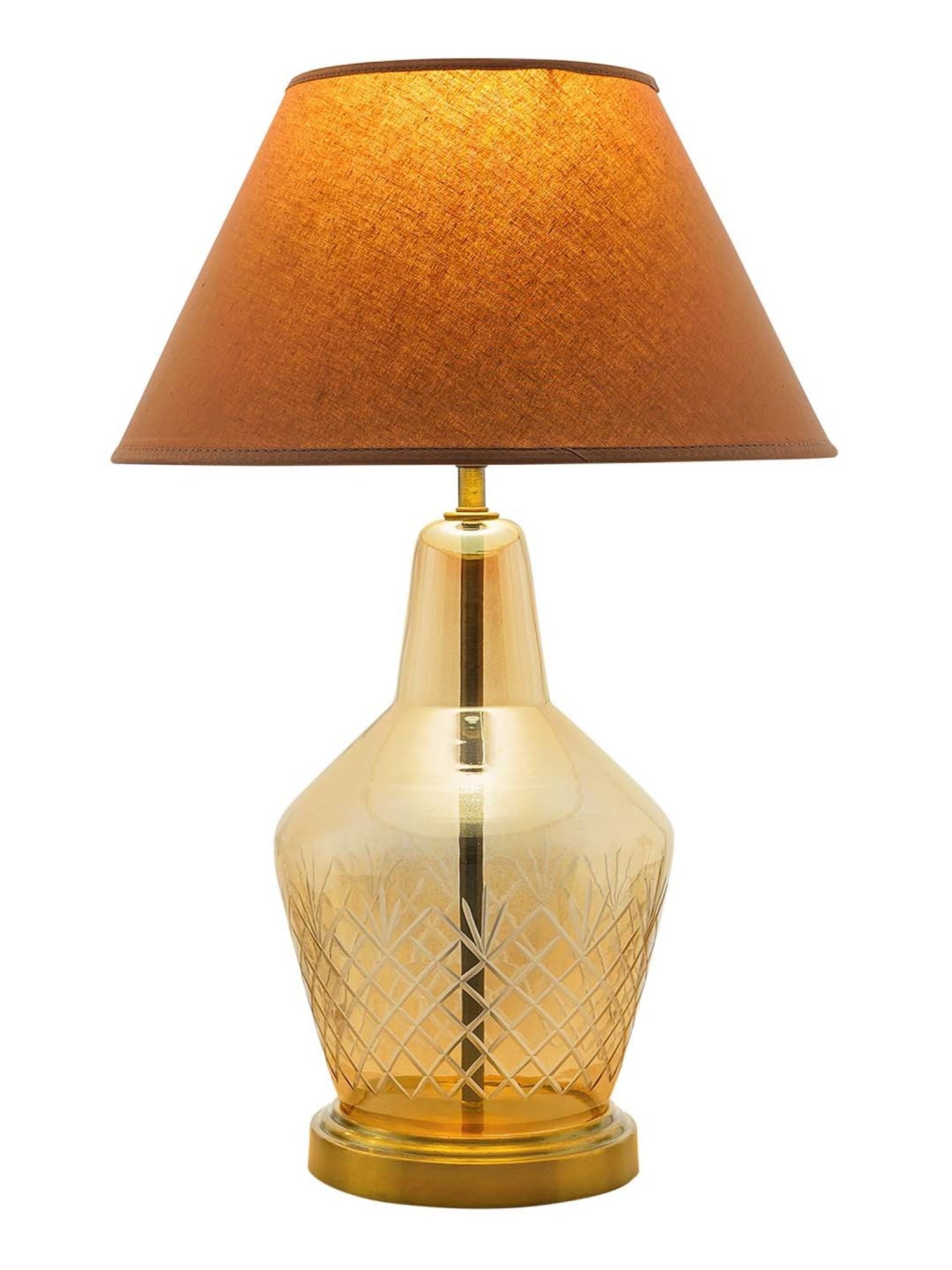 Kapoor E Illuminations 'Lolita' Light Brown & Amber Glass Table Lamp - Set of 1