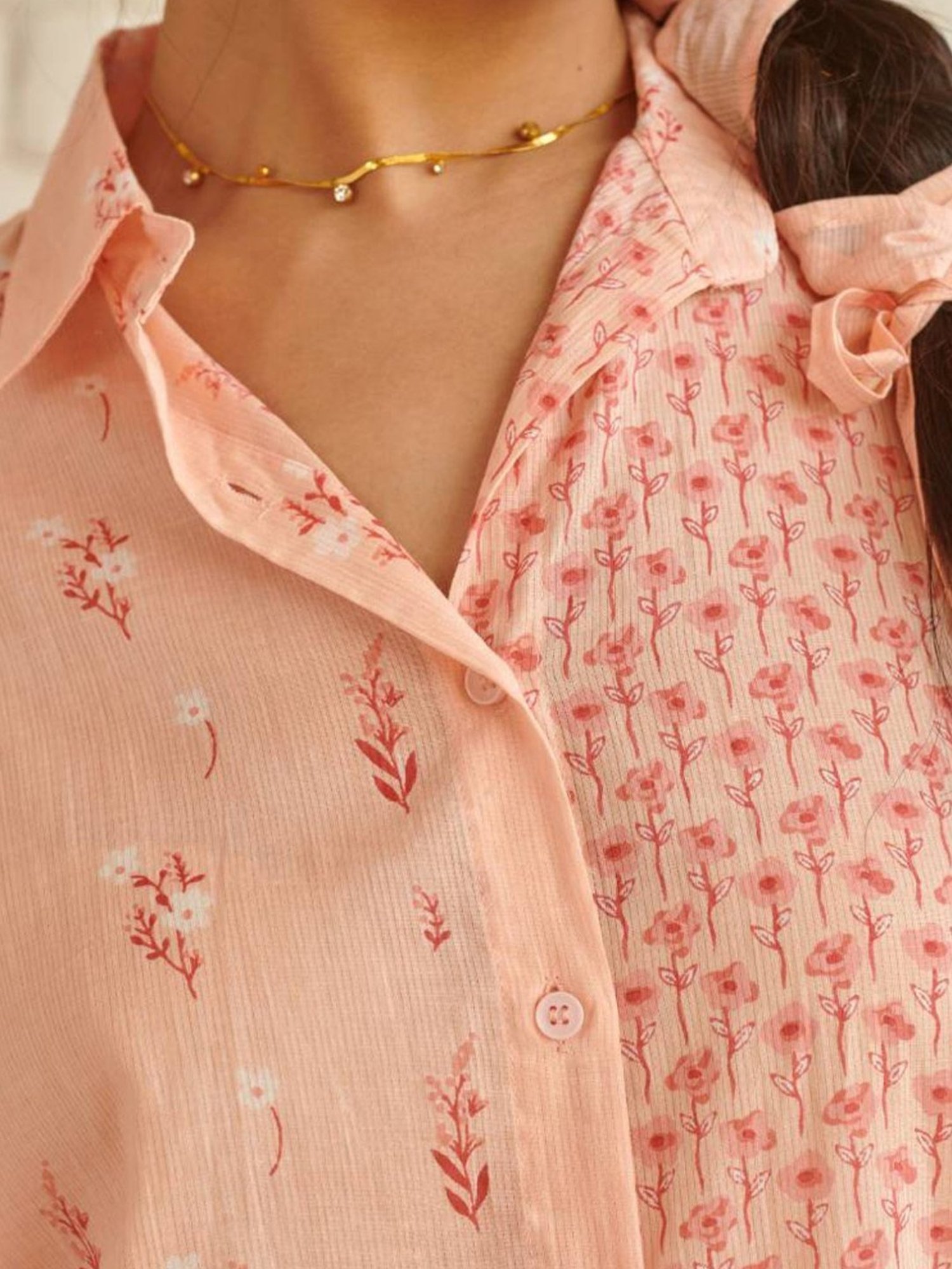 Prakriti Jaipur Peach Lily Oversized Shirt