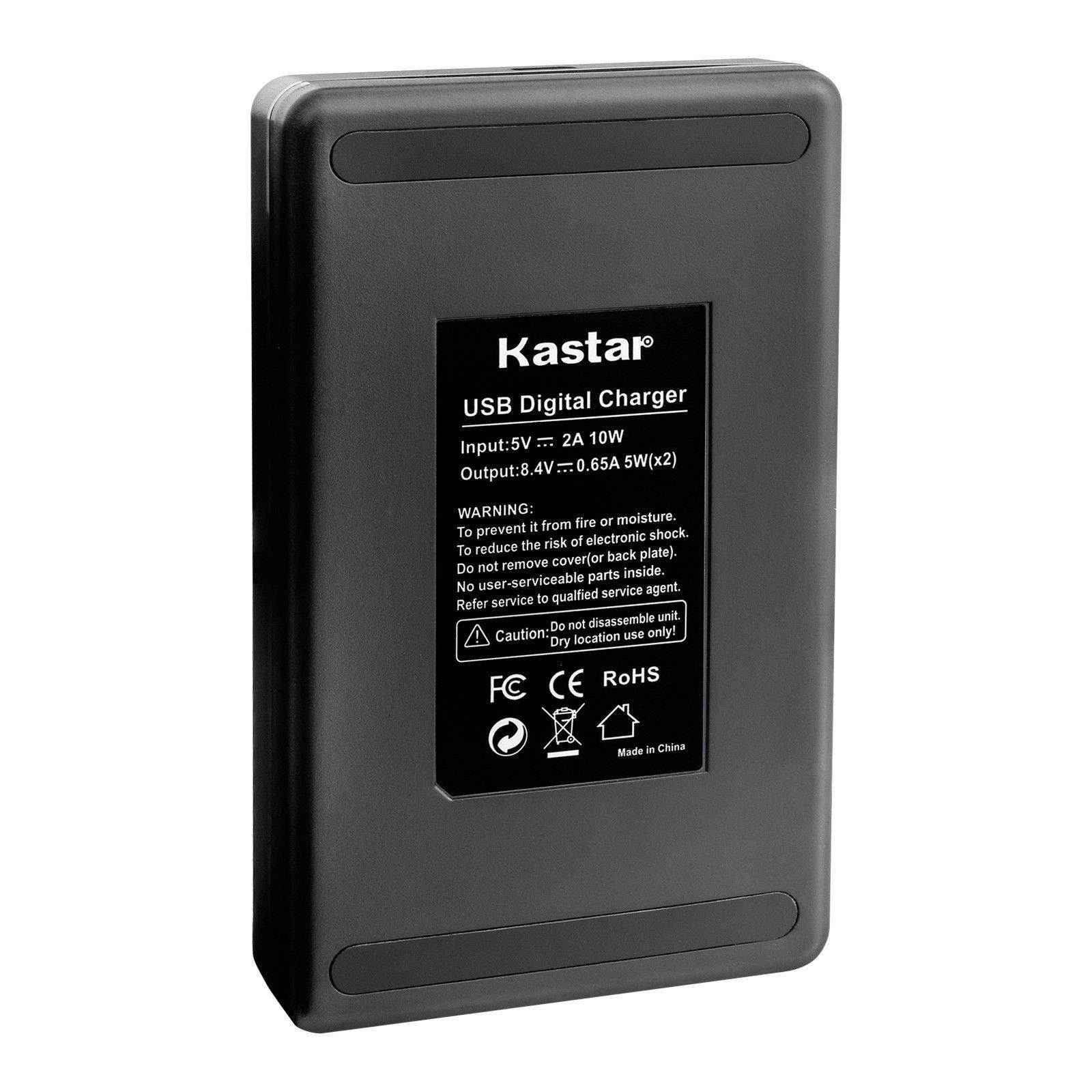 Kastar USB LCD Dual Charger and 4 Pack Battery for Canon LP-E6 LP-E6N, LC-E6 LC-E6E, Blackmagic Design Pocket Cinema Camera 4K, Marshall On-Camera HDMI Monitor, IKAN On-Camera HDMI Monitor