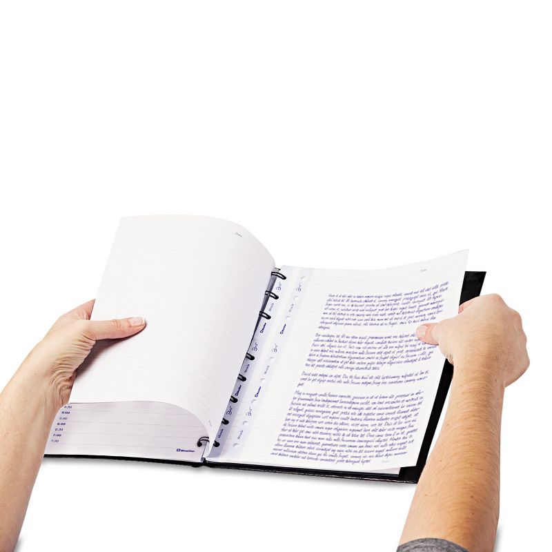 Blueline MiracleBind Notebook College/Margin 11 x 9 1/16 White Black Cover 75 Sheets AF1115081