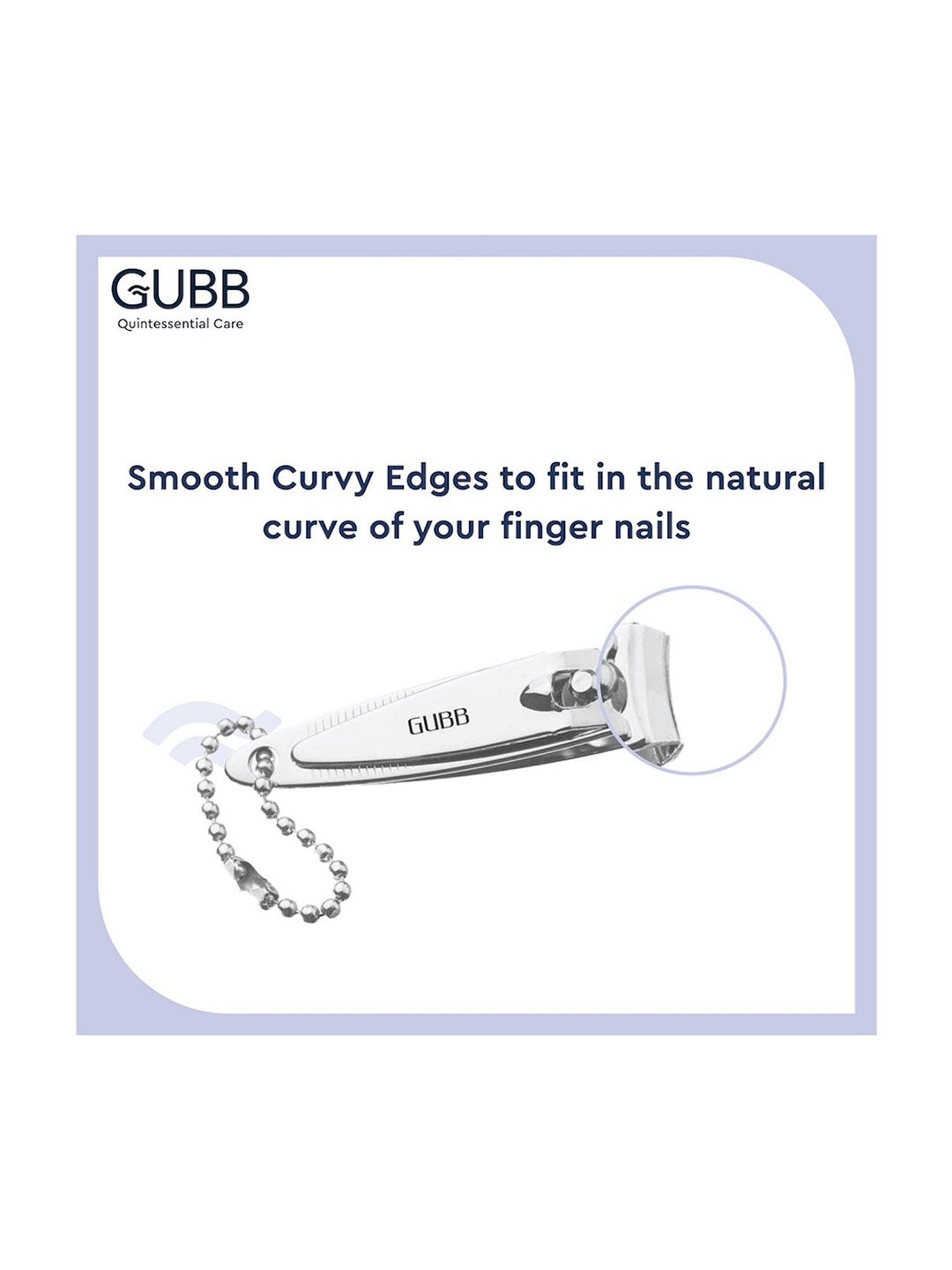 GUBB Finger Nail Clipper with Keychain, Stainless Steel Nail Cutter