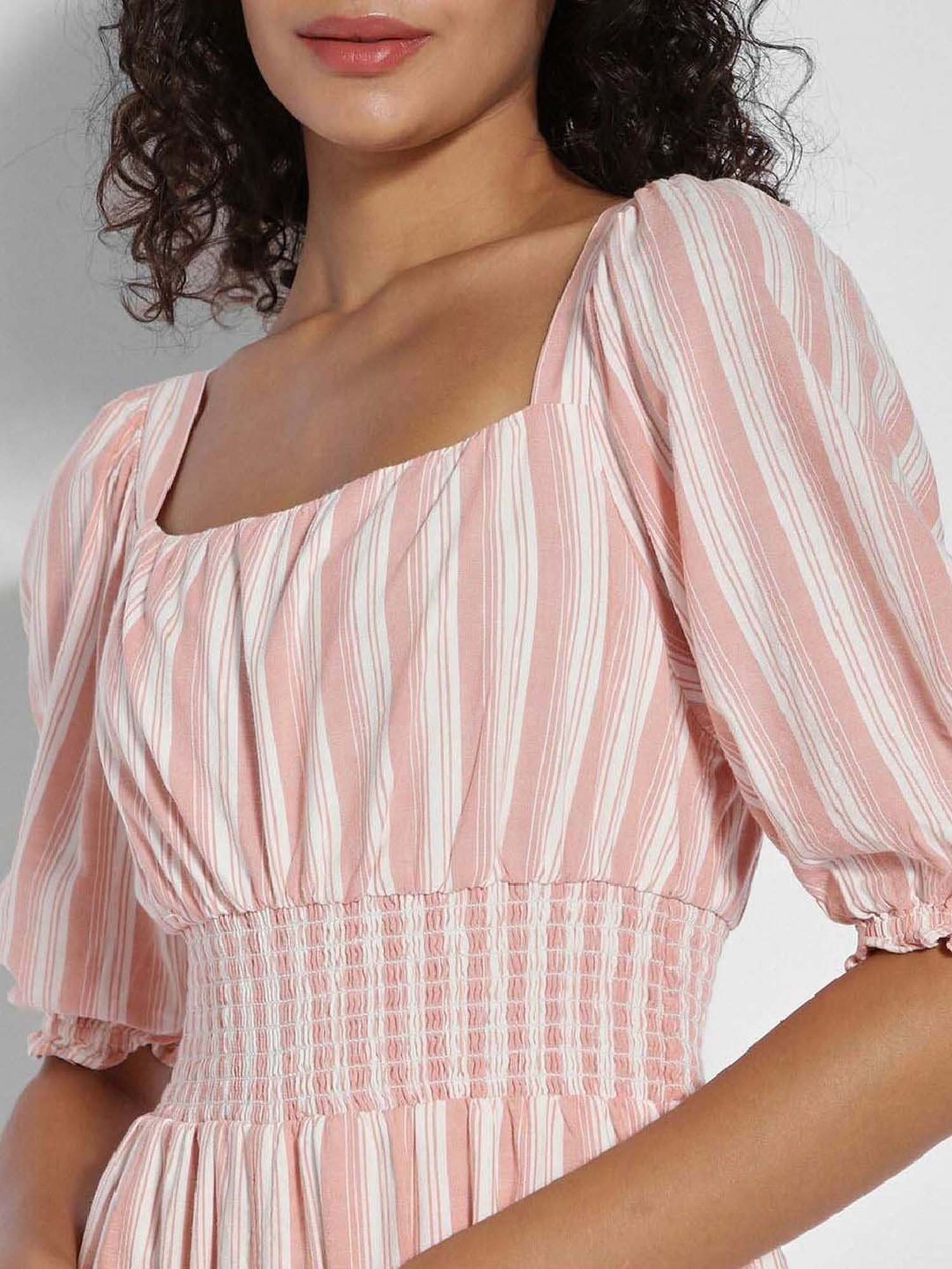 American Eagle Outfitters Pink Striped Jumpsuit
