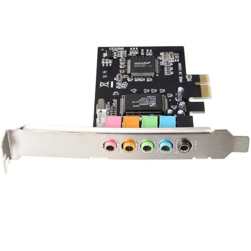 En-Labs PCIe Sound Card, 5.1 Internal Sound Card for PC Windows 10 w/ Low Profile Bracket, 3D Stereo PCI-e Audio Card, CMI8738 Chip 32/64 Bit Sound Card PCI Express Adapter