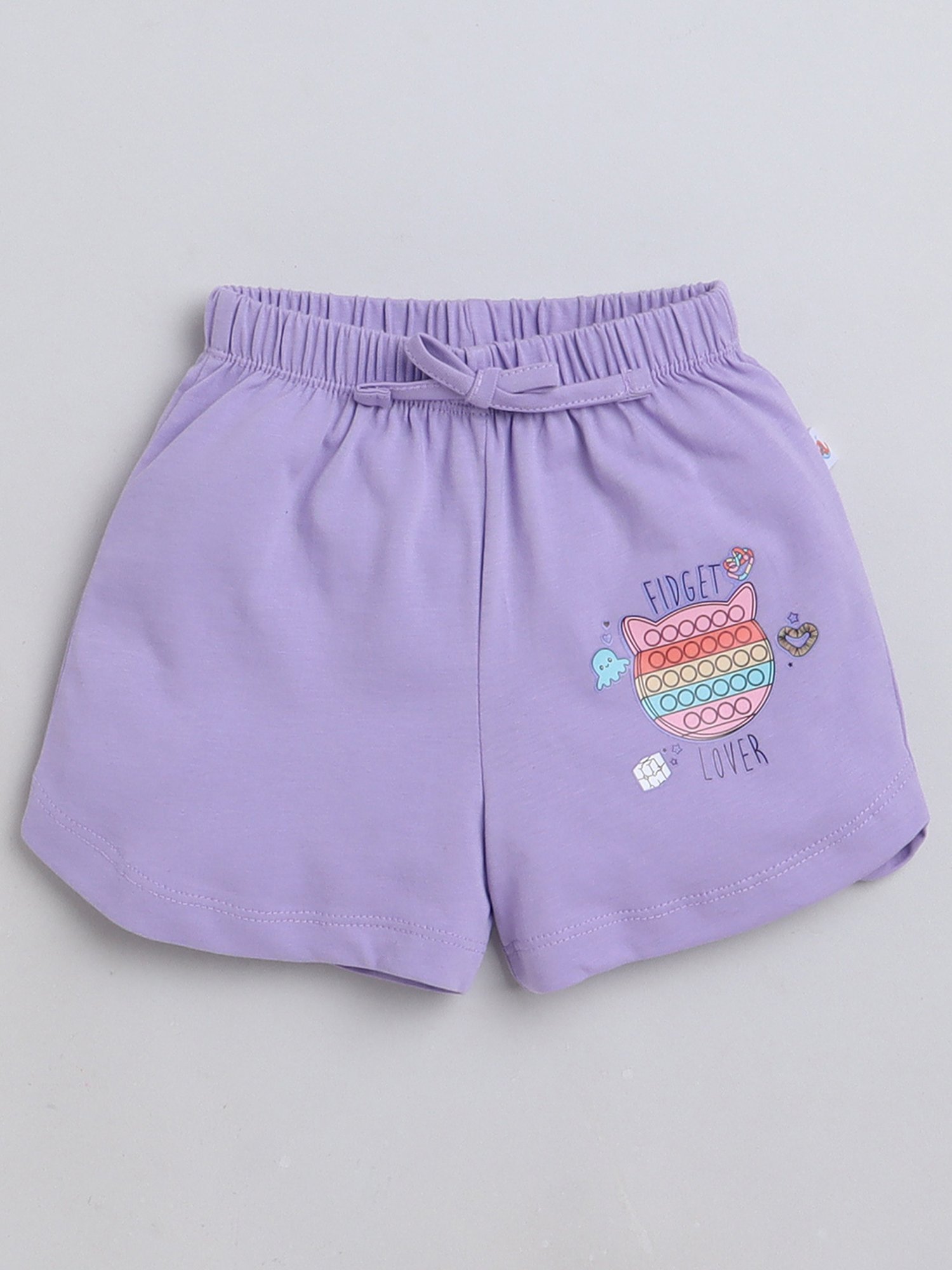 Bumzee Kids Peach & Purple Printed Top With Shorts