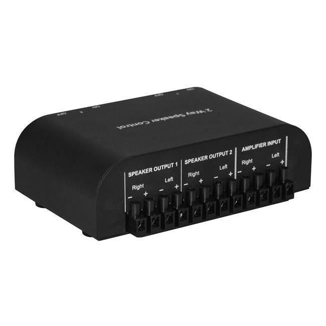 Xtrempro 2 Way Speaker Switch, 1 in 2 Out Way Pair Stereo Speaker Selector W/Screw Type Connections Metal Non-Slip Box - Black (61049)