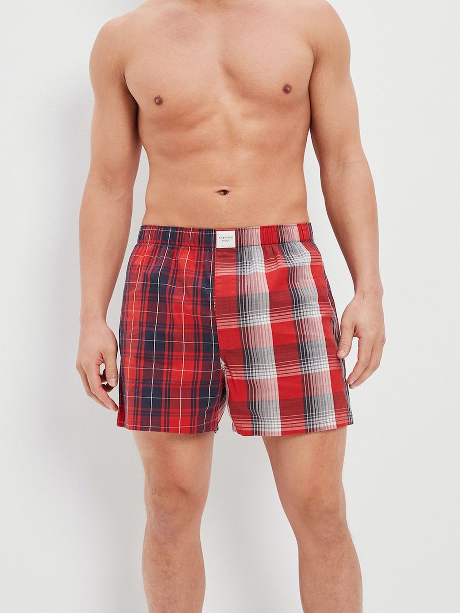 American Eagle Outfitters Red Cotton Regular Fit Checks Boxers