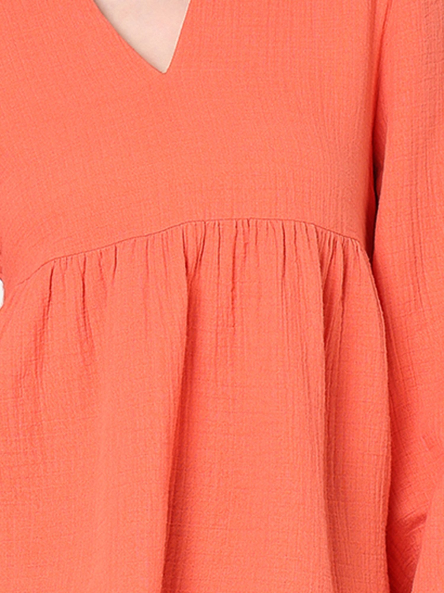 Vero Moda Orange Cotton Regular Fit Top