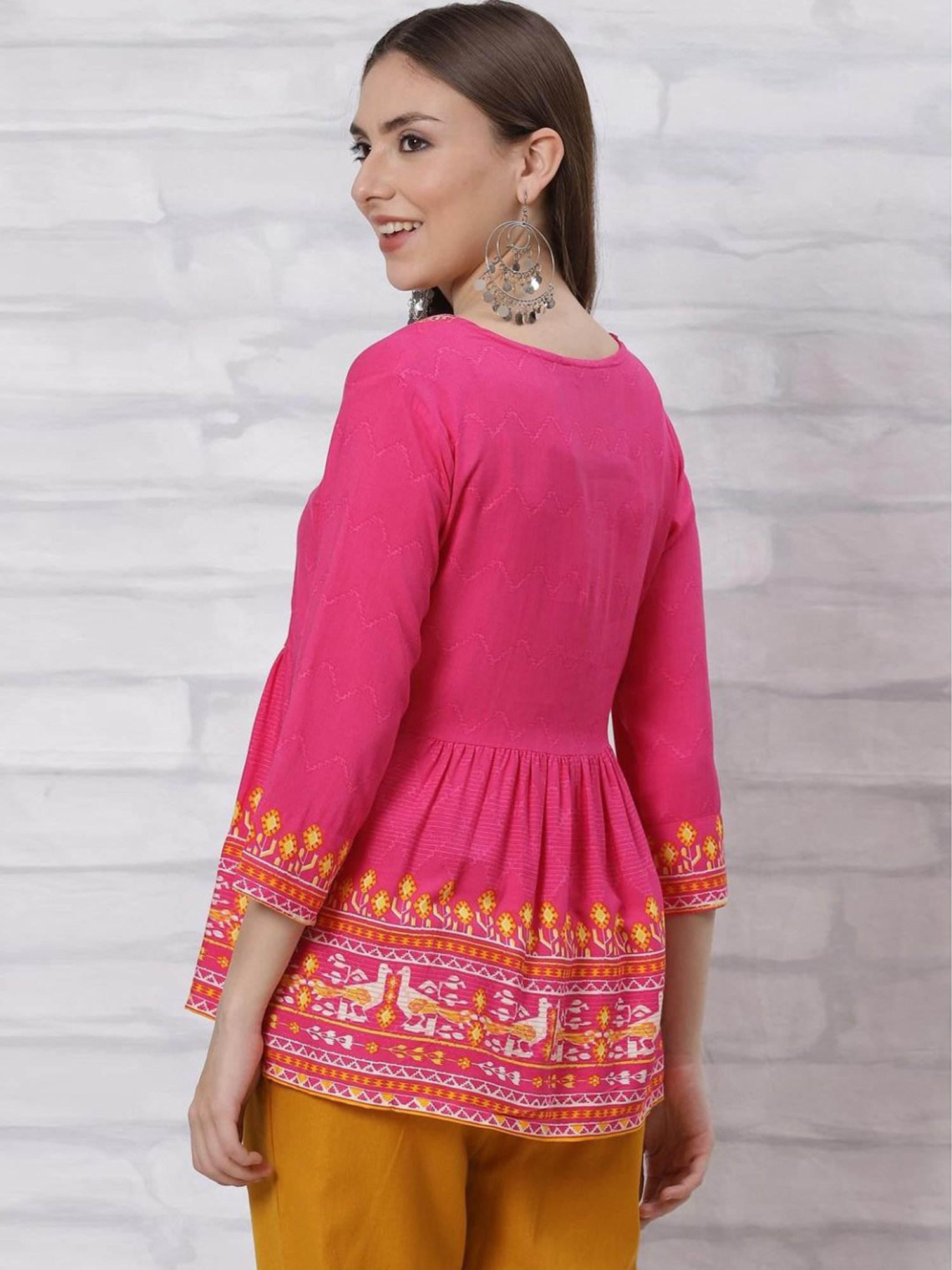Rangriti Pink Printed Top