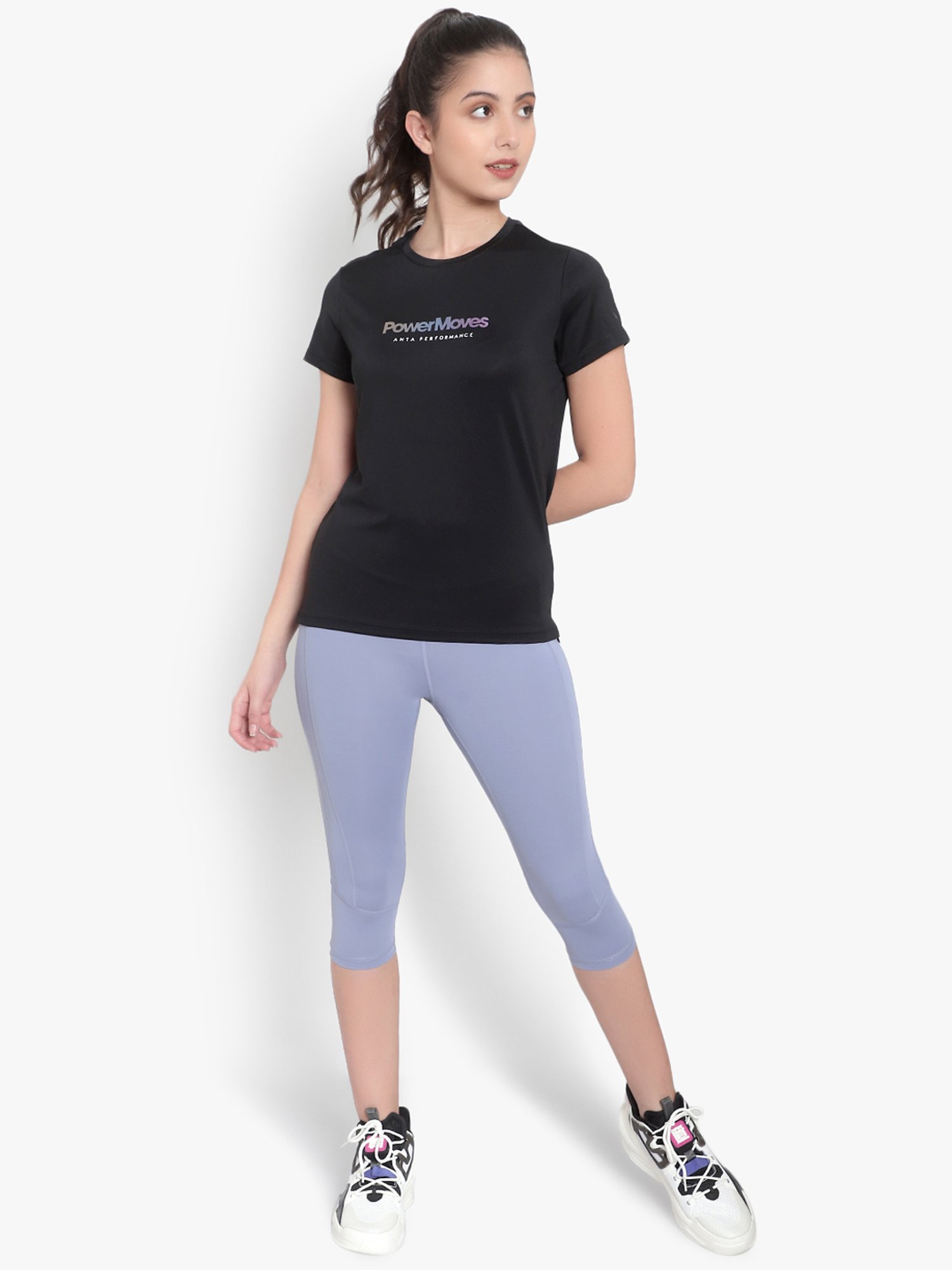 Anta Black Printed Sports T-Shirt