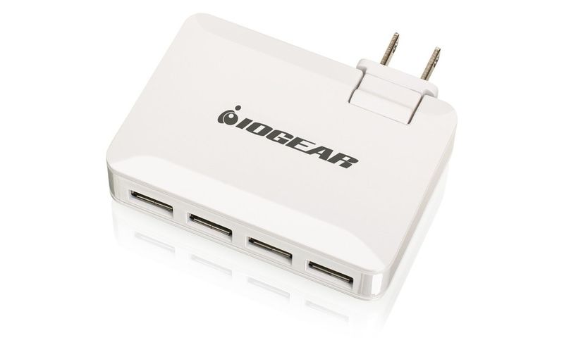 IOGEAR GearPower QuadSmart USB 4.2A Wall Charger - 120 V AC, 230 V AC Input - 5 V DC/4.20 A Output