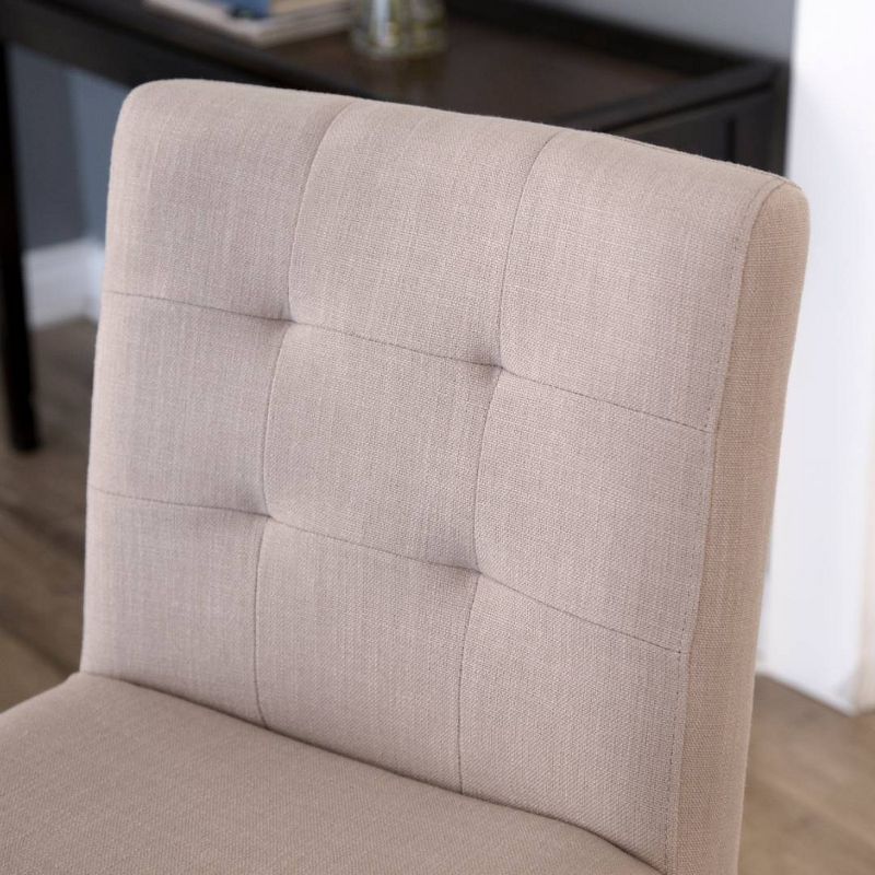 30" Linden Tufted Linen Barstool Beige - Abbyson Living