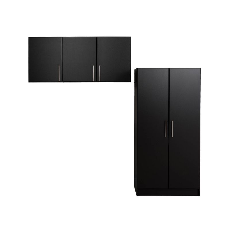 86" Elite with 2 Storage Cabinet Set Black - Prepac