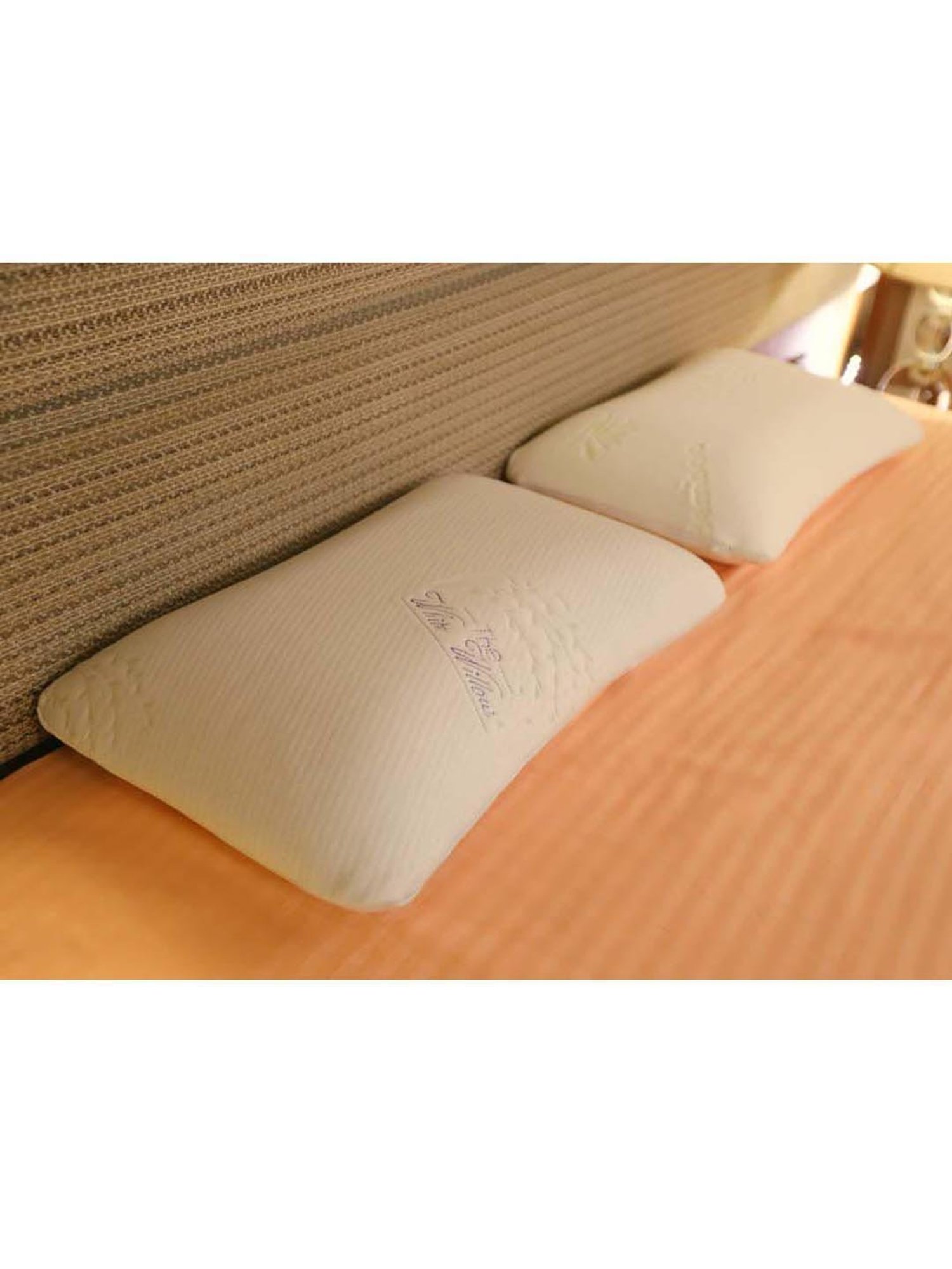 The White Willow White Stitched Memory Foam Pillow with Cover - Set of 1