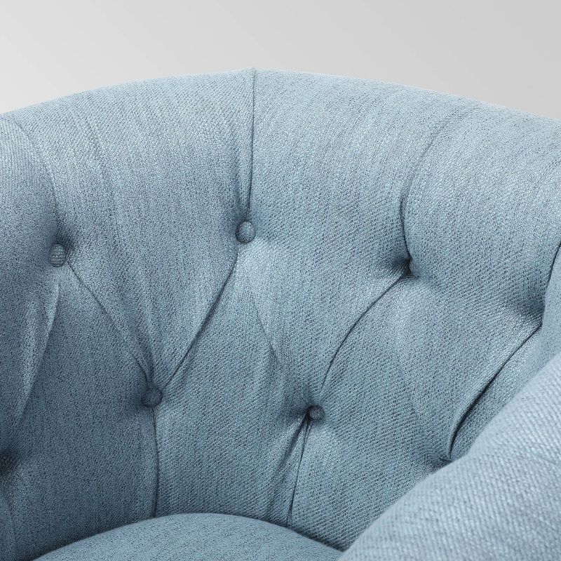 Faux Leather Accent Chair and Ottoman Charcoal Gray - EveryRoom