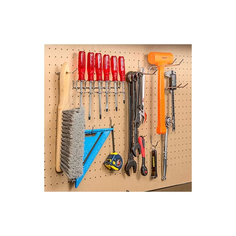 53106 Pegboard Hooks Organizer Accessories Set, 50 Piece | Chrome Plated Assortment, Silver