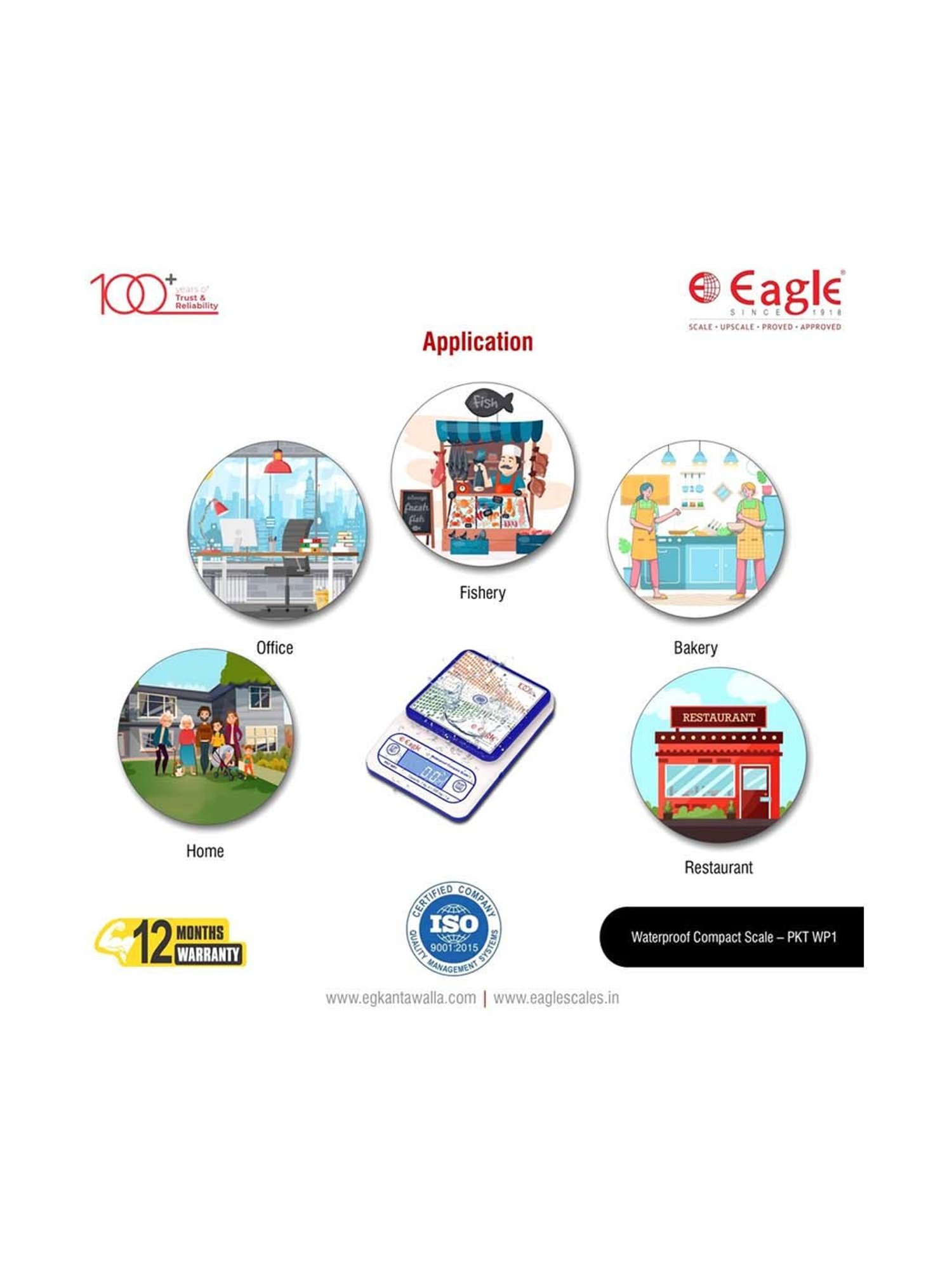 Eagle PKT-WP1 Digital Weight Machine for Kitchen, 7 kg Capacity, 1 g Accuracy,Kitchen Weighing Scale