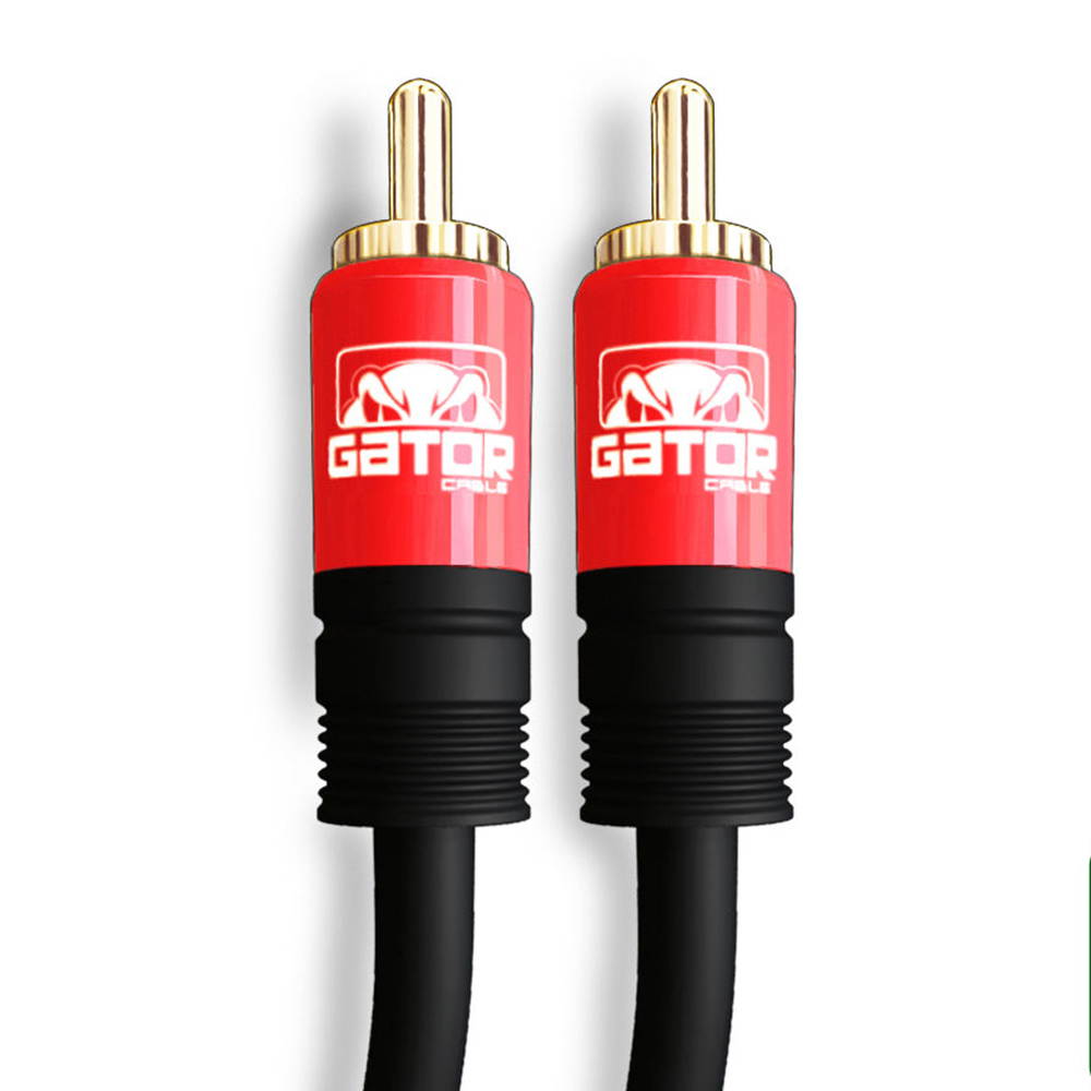 GATOR CABLE 1 RCA Cable - Male to Male (M to M) - RED - 6 FT - Gold Plated Connectors - Mono Composite Audio Video Subwoofer Digital Coaxial Cable