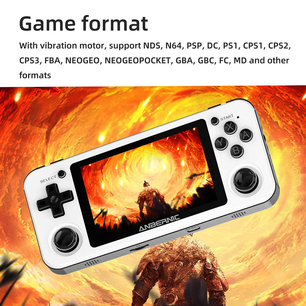 ANBERNIC RG351P 64GB 2500 Games IPS HD Handheld Game Console Support for PSP PS1 N64 GBA GBC MD NEOGEO FC Games Player 64Bit RK3326 Linux System OCA Full Fit Screen