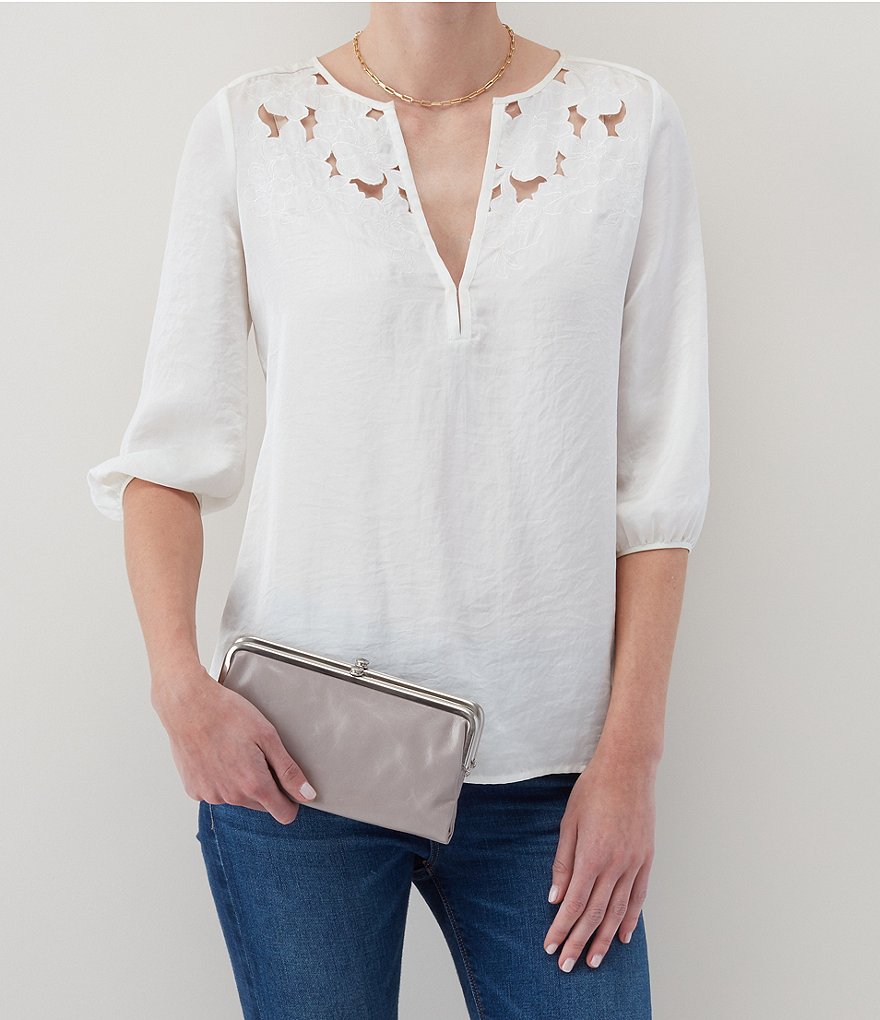 HOBO Original Leather Lauren Double-Frame Clutch Wallet