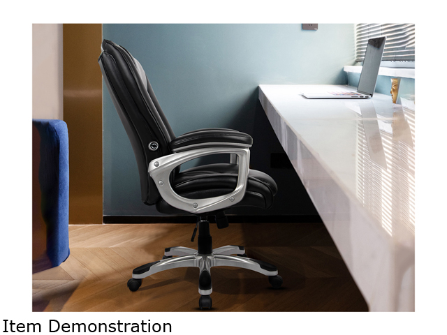 Ergonomic Memory Foam Swivel Thick Padded Executive Office Chair - Adjustable Height Built-in Lumbar Support Tilt Angle Computer Desk Chair