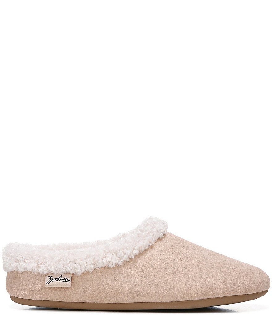 Zodiac Paloma Suede Faux Shearling Lined Slippers
