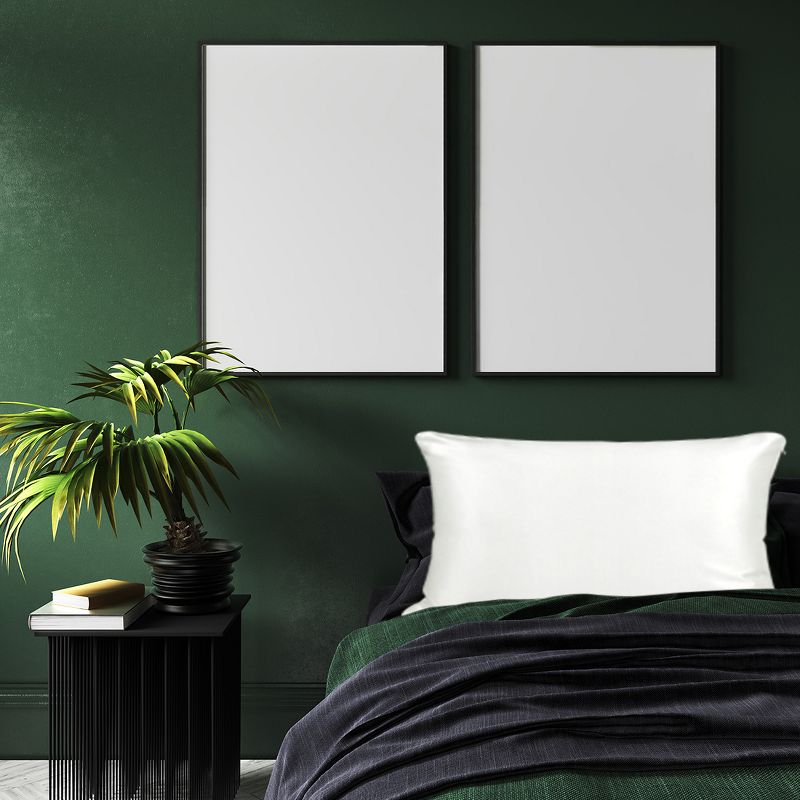 1 Pc 20&rdquo; x 30" Silk for Facial Beauty and Hair Pillow Case Black - PiccoCasa