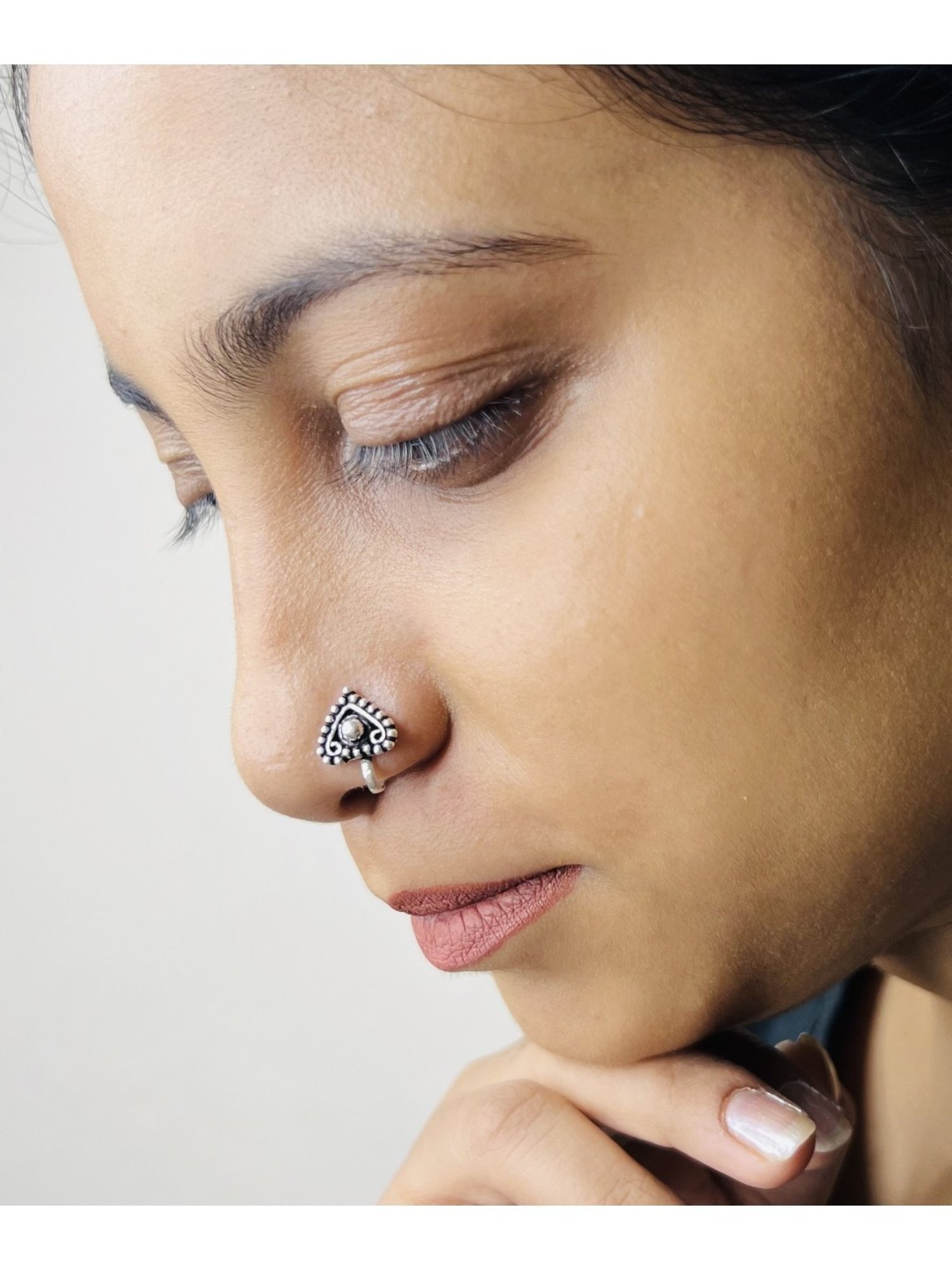 Arte Jewels 92.5 Silver handcrafted Nosepin for Women & Girls