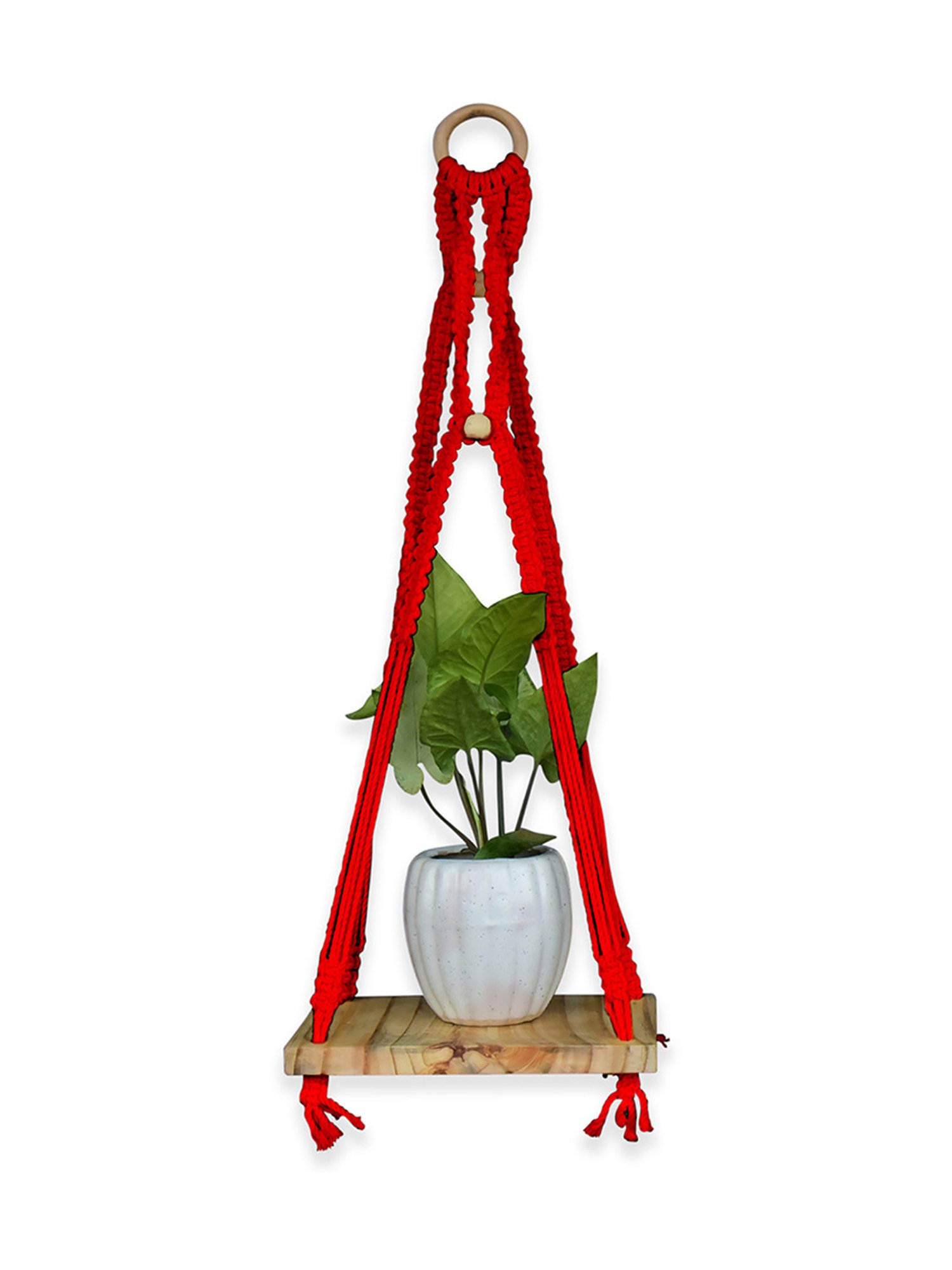 Gathari White & Orange Ceramic Desk Planter