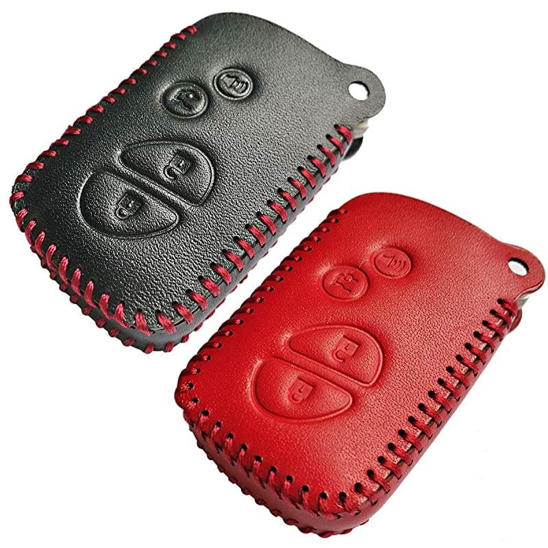 2Pcs Leather Smart Car Key fob Case Skin Remote Accessories Keyless Entry Jacket Protector for Lexus RX350 ES350 IS250 GX460 LX570 IS350 GS300 GS450h isC isF HYQ14AEM HYQ14ACX
