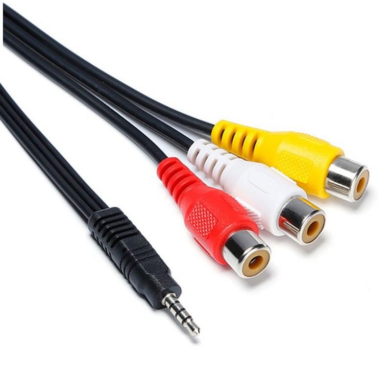 4 Poles 3.5mm Mini AV Male to 3RCA Female M/F Audio Video Cable Stereo 3.5 mm to 3 Rca For TV Box DVD CD Computer Sound Speaker