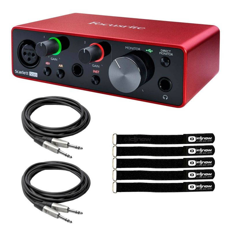 Focusrite SCARLETT SOLO 3rd Gen USB Audio Interface w Pro Tools First & Cables