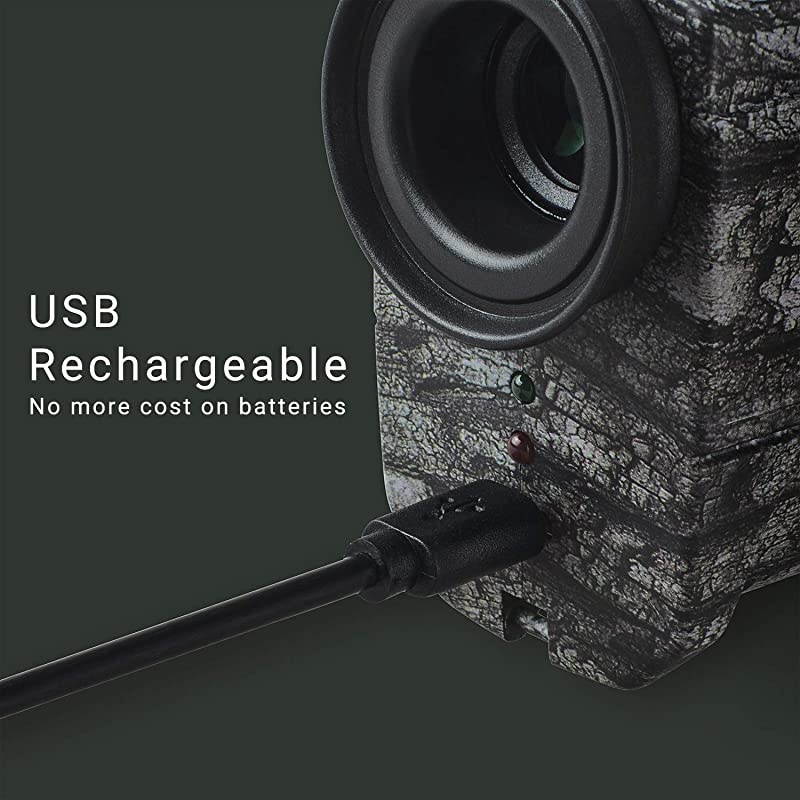 6X Laser Range Finder Rechargeable for Hunting Bow Rangefinder Distance Measuring Outdoor Wild 1200Y with Slop Flaglock High-Precision Continuous Scan