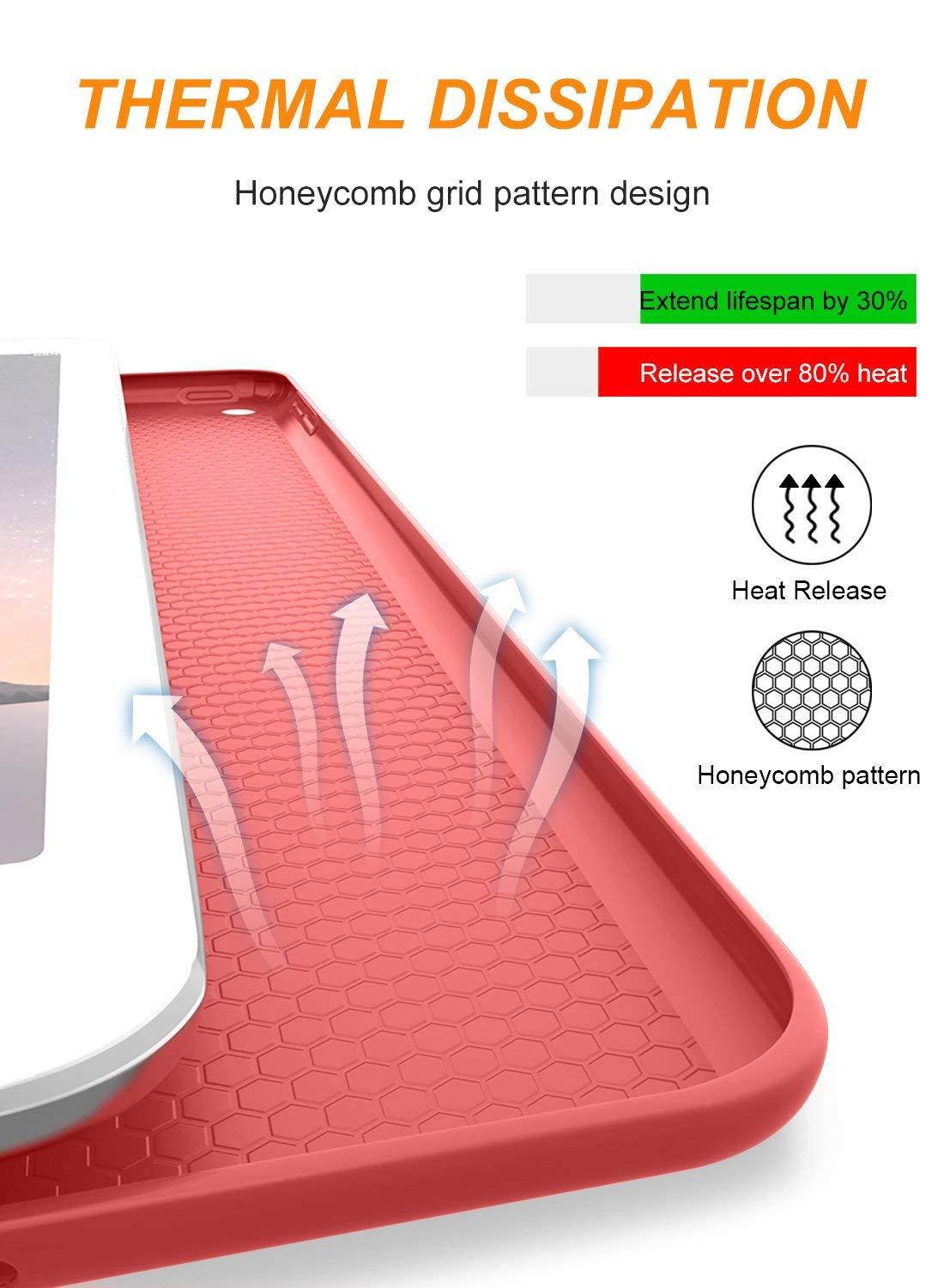 DTTO iPad 9.7 Case 2018 iPad 6th Generation Case/2017 iPad 5th Generation Case, Slim Fit Lightweight Smart Cover with Soft TPU Back Case for iPad 9.7 2018/2017 [Auto Sleep/Wake] - Bright Red