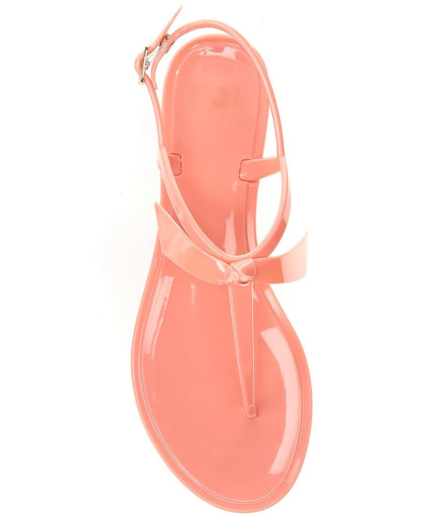 GB Ob-Sessed Bow Detail Jelly T-Strap Sandals