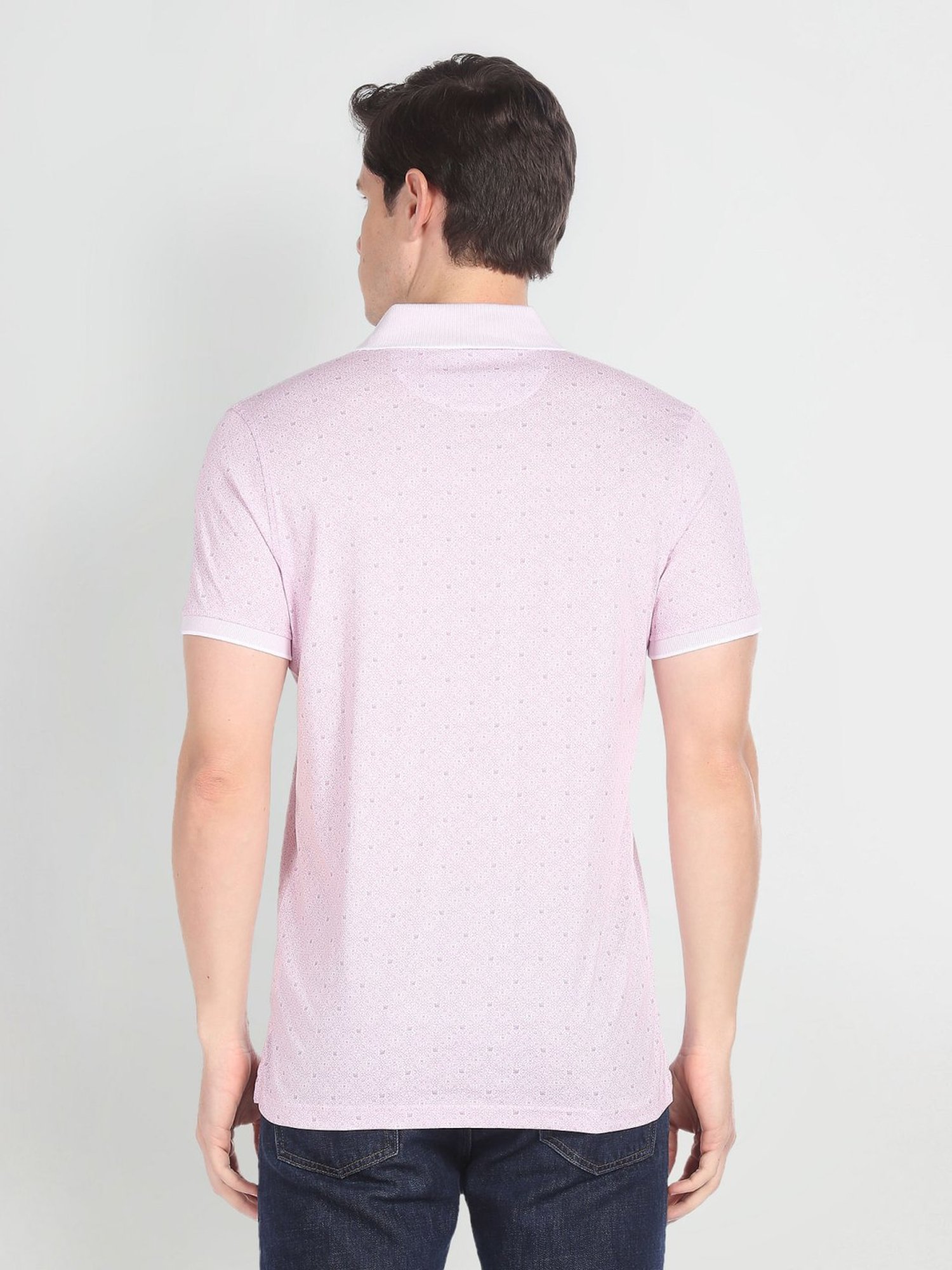 Arrow Purple Cotton Regular Fit Printed Polo T-Shirt