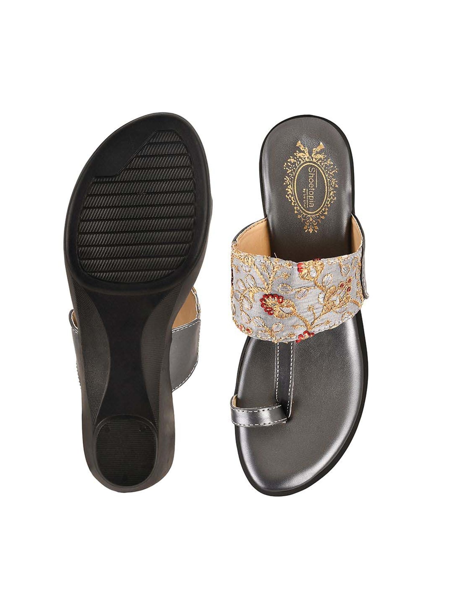 Shoetopia Kids Grey Toe Ring Sandals