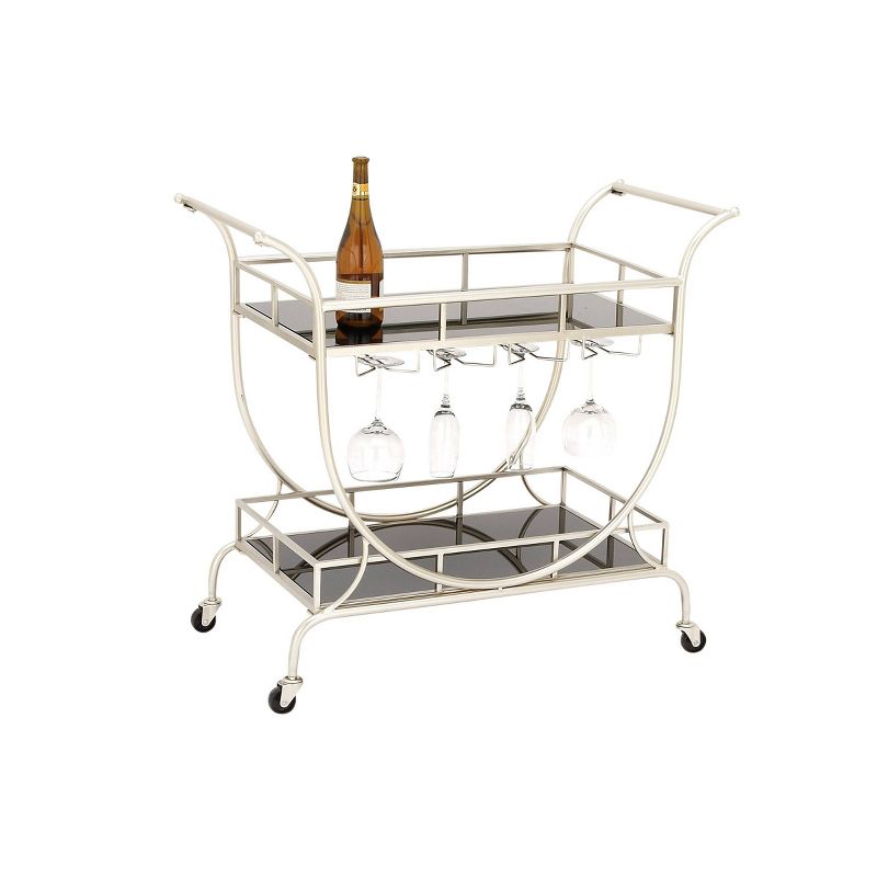 Flash Furniture Castleberry Rustic Wood Grain and Iron Kitchen Serving and Bar Cart