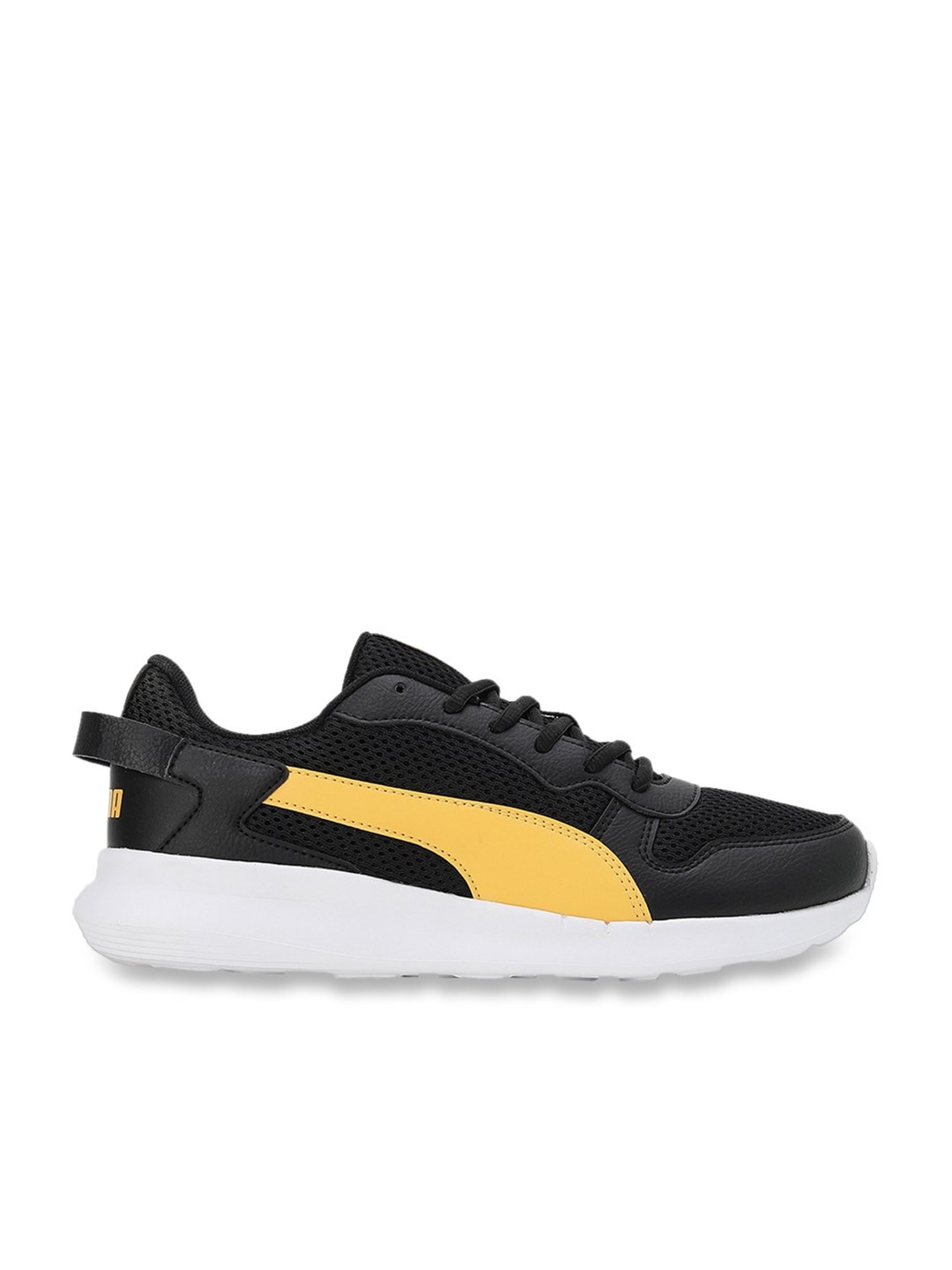 Puma Kids Relent JR Black & Mustard Casual Sneakers