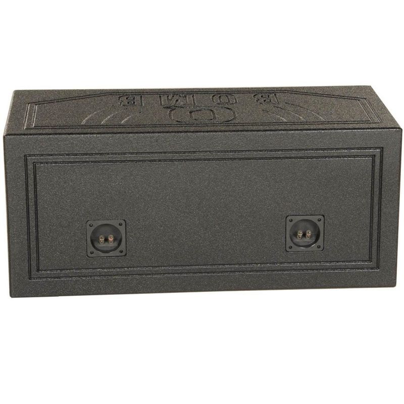QPower QBOMB12V Dual 12" Vented Ported Subwoofer Sub Box with Bedliner Spray