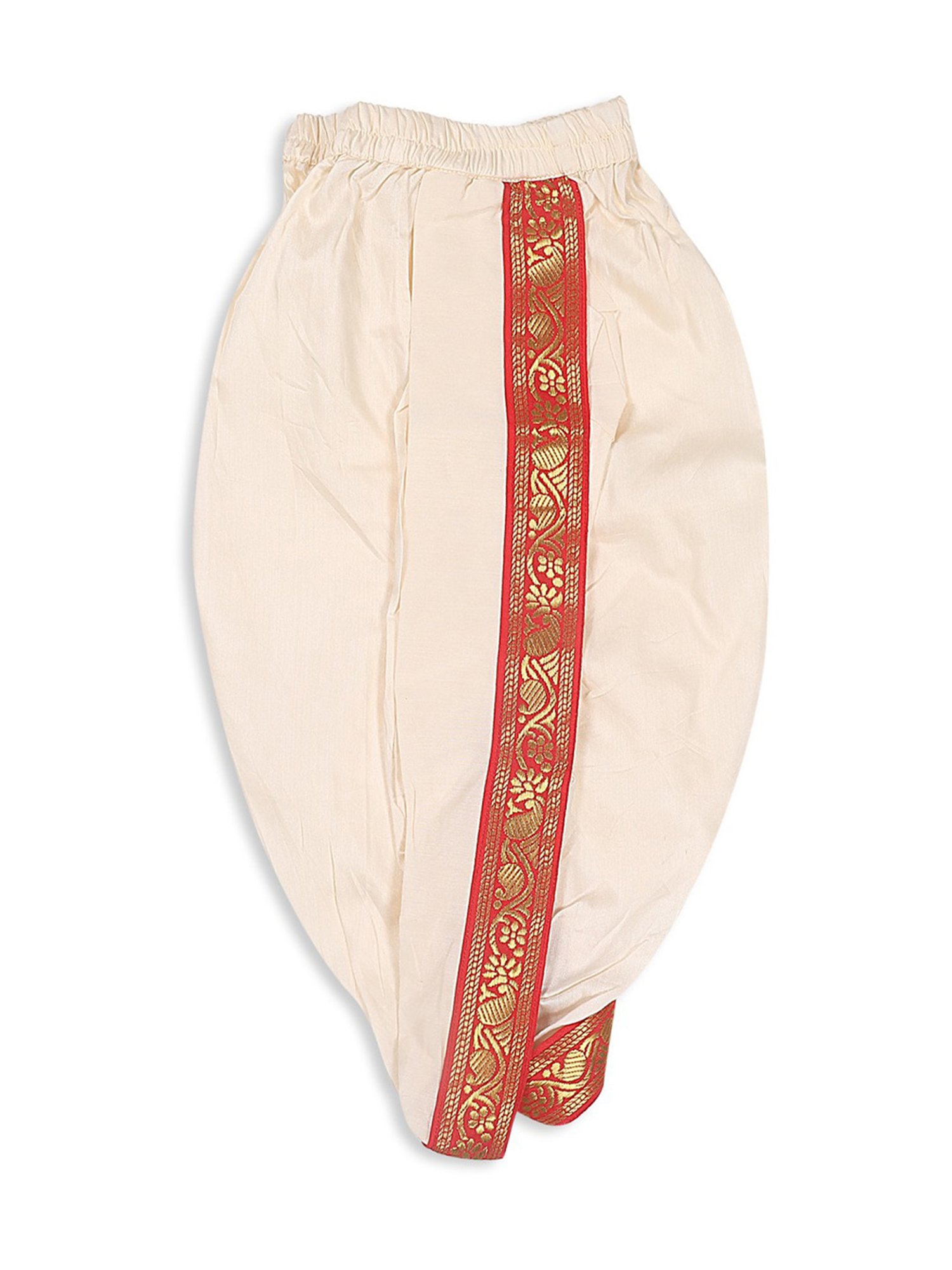 VASTRAMAY SISHU Cream & Red Cotton Straight Fit Kurta Set