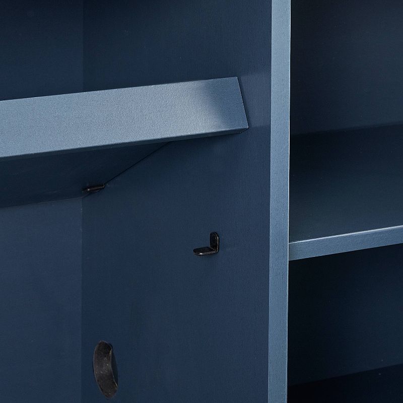 58" TV Stand for TVs up to 65" Navy/Walnut - Home Essentials