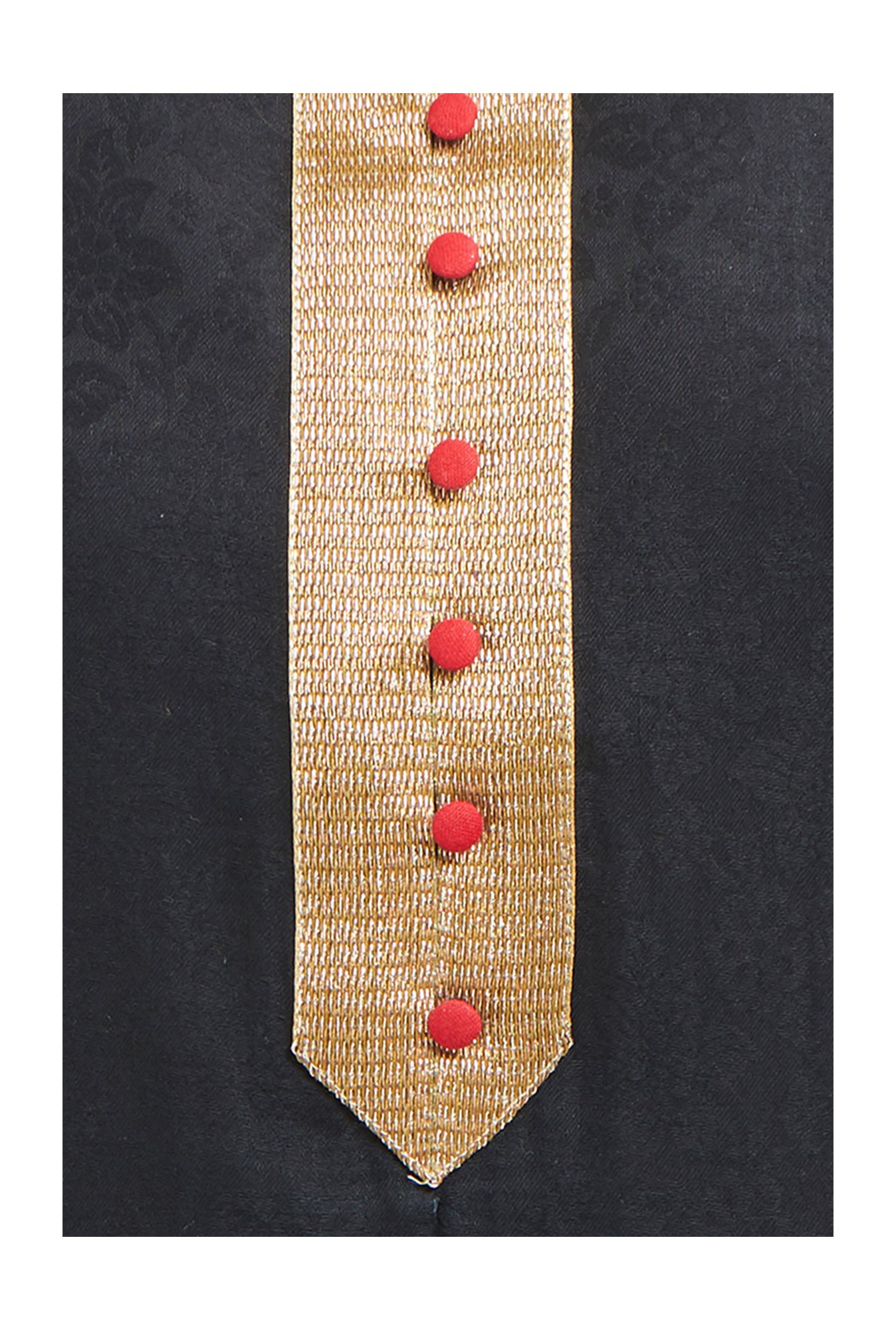 Fusion Beats Black Cotton Kurta